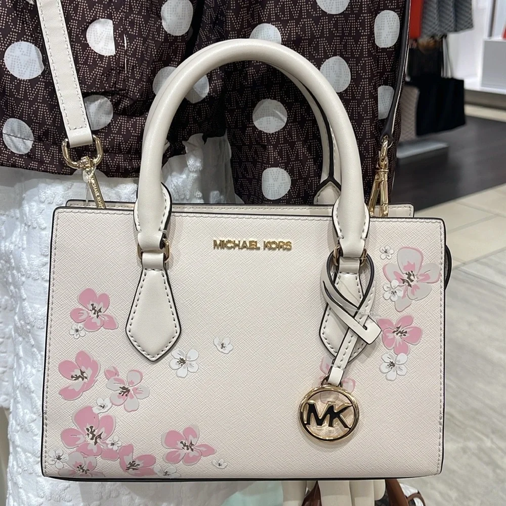Michael Kors Sheila Small Central Zip Floral Embellished Satchel Crossbody NWT - Picture 6 of 16